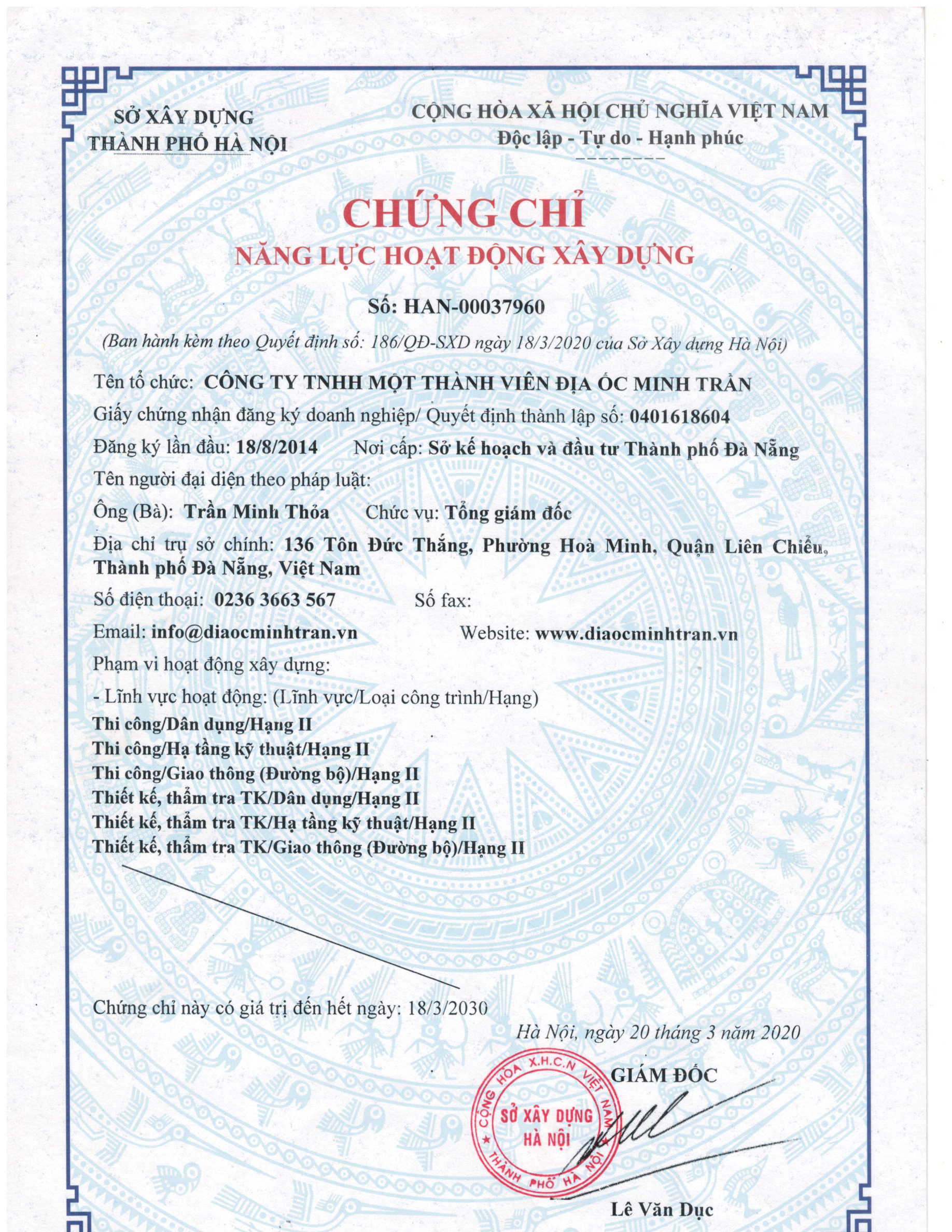 Chứng chỉ xây dựng
